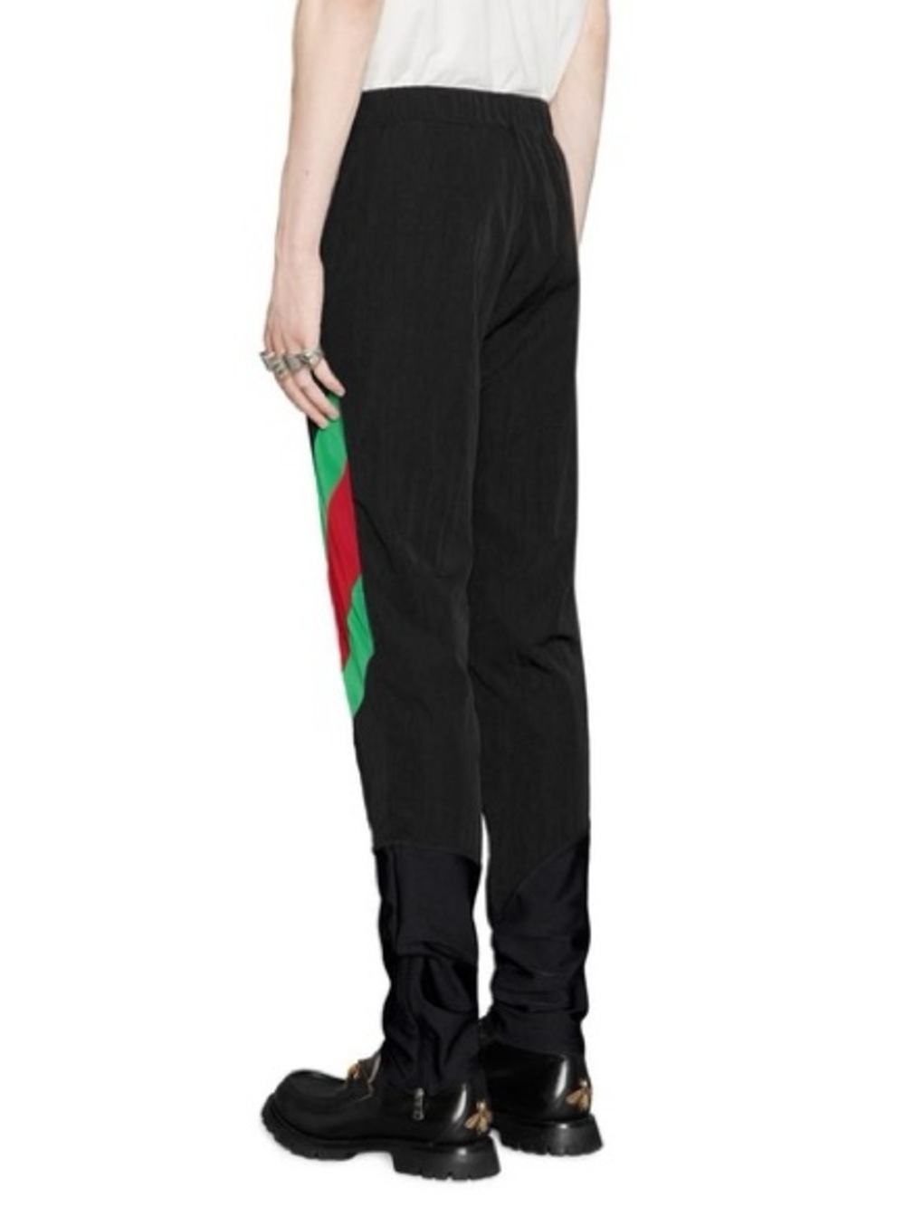 Gucci Black Track Pants with Green & Red Side Panels